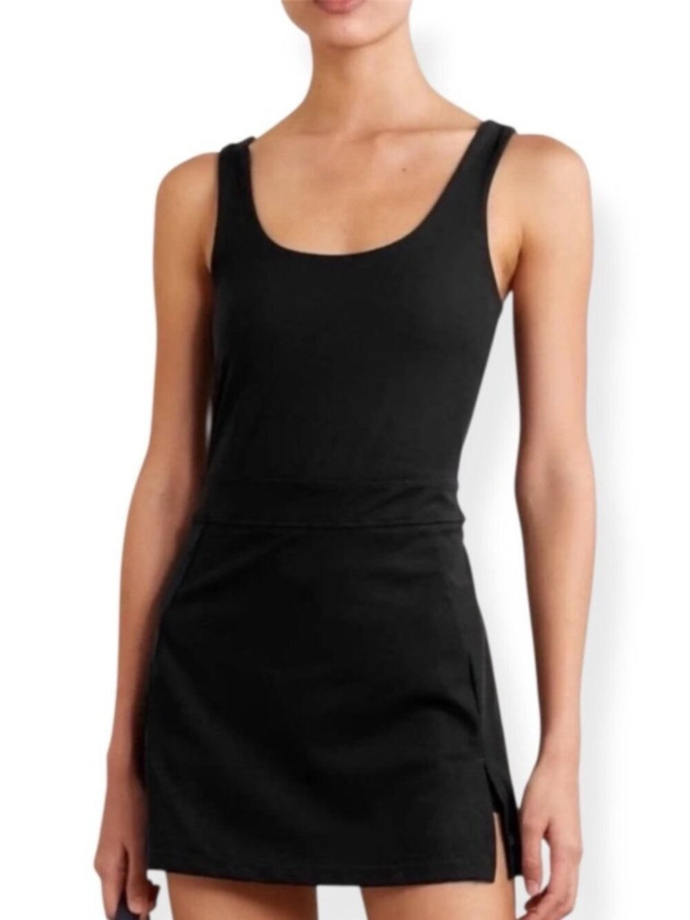 Splits59-Martina Rigor Black Tennis Dress w/built in shorts , XS